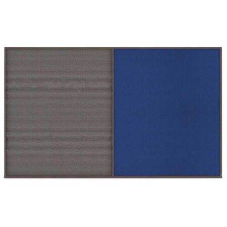 United Visual Products Triple Door Radius Corkboard, 96"x48", Hea, UV7016RC-BLACK-AMETHY UV7016RC-BLACK-AMETHY